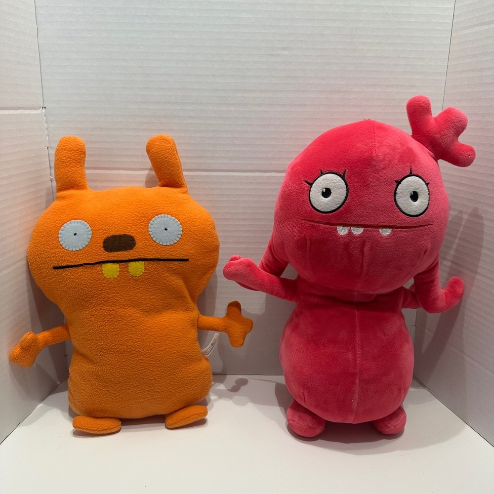 Uglydoll Plush Lot Cozy Monster 2009 Orange & Pink Uglydolls Large Stuffed Toy
